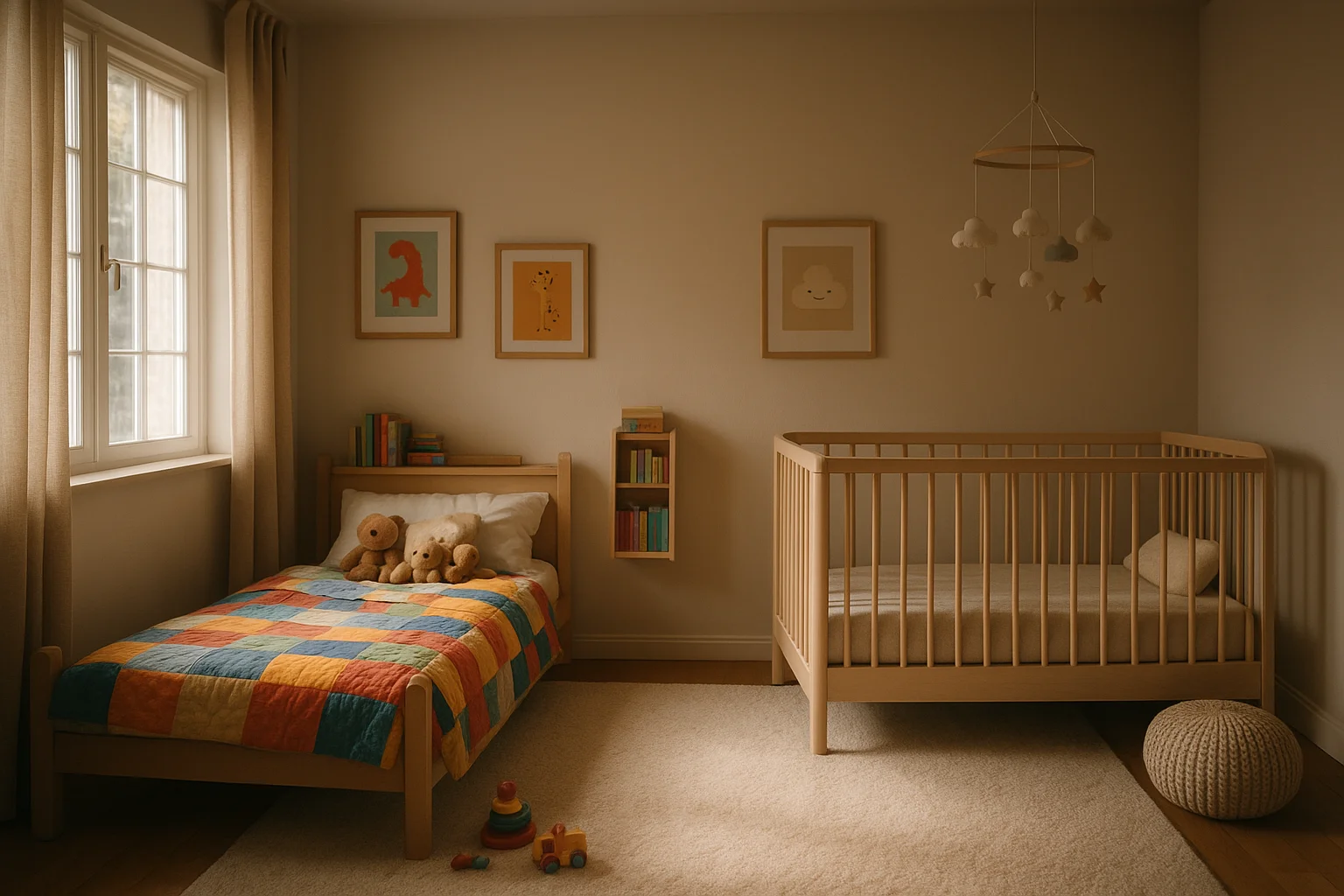 Como deixar o quarto pronto para irmão mais velho e bebê juntos