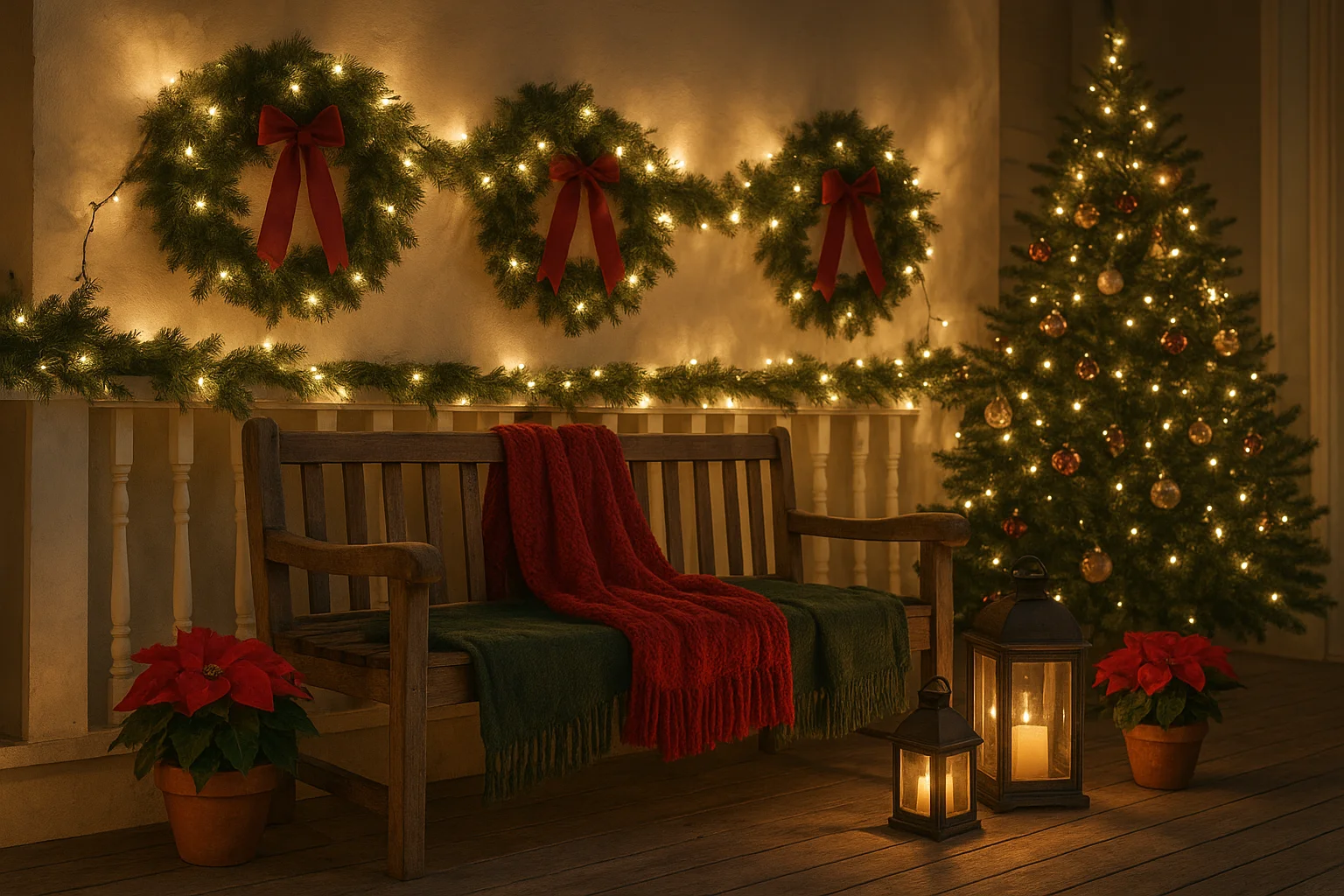 Ideias simples para deixar sua área externa no clima do Natal